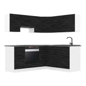 Belini Eckküche Premium Komplettversion 360 cm königliches Ebenholz ohne Arbeitsplatte SARAH Hersteller TOR SARAH/1/WT/HK/0/B1