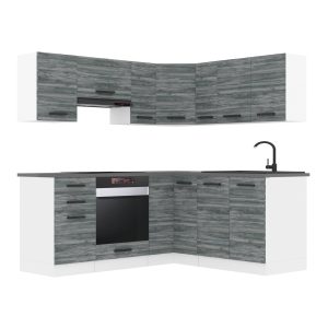 Belini Eckküche Premium Komplettversion 360 cm Grau Anthrazit Glamour Wood Arbeitsplatte SARAH Hersteller TOR SARAH/1/WT/GW/B/B1
