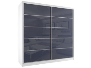 Kleiderschrank mit Schiebetüren 200 cm grau stahlglänzend Hersteller BH SZP1/2/W/WI/5S/HI
