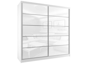 Kleiderschrank mit Schiebetüren 200 cm weiß glänzend Hersteller BH SZP1/2/W/WI/5W/HI