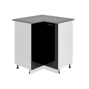 Belini Unterschrank Eckschrank Premium Full Version Unterschrank 90 cm Hochglanzschwarz mit Arbeitsplatte Hersteller INF SNP90/0/WT/B/B/B1/PP