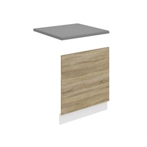 Belini teilintegrierte Frontblende für Geschirrspüler Premium Full Version Unterschrank 60 cm Sonoma-Eiche mit Arbeitsplatte Hersteller TOR PO60/0/WT/DS/B/B1/PP