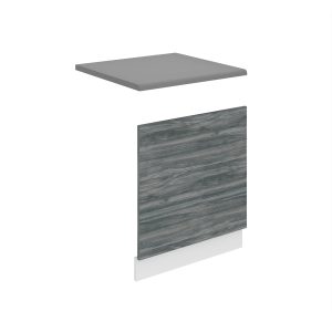 Belini teilintegrierte Frontblende für Geschirrspüler Premium Full Version Unterschrank 60 cm Grau Anthrazit Glamour Wood mit Arbeitsplatte Hersteller  TOR PO60/0/WT/GW/B/B1/PP