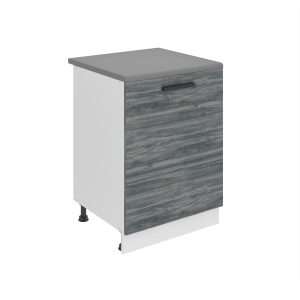 Belini Küchenschrank Premium Full Version Unterschrank 60 cm Grau Anthrazit Glamour Wood mit Arbeitsplatte Hersteller

