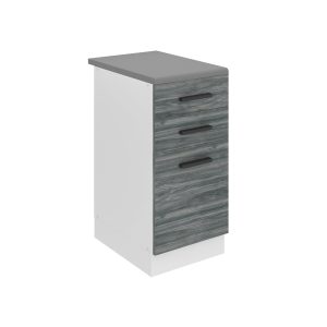 Belini Unterschrank mit Schubladen Premium Full Version 40 cm Grau Anthrazit Glamour Wood mit Arbeitsplatte Hersteller