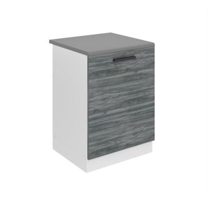Belini Spülenschrank Premium Full Version Unterschrank 60 cm Grau Anthrazit Glamour Wood mit Arbeitsplatte Hersteller
