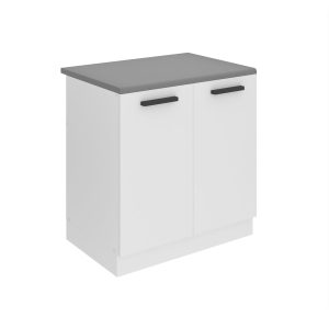 Belini Spülenschrank Premium Full Version Unterschrank 80 cm Mattweiß mit Arbeitsplatte Hersteller TOR SDZ80/0/WT/WT/B/B1/PP
