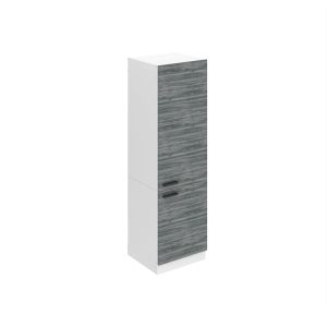 Belini Hoher Küchenschrank zur Einbau des Kühlschranks Premium Full Version 60 cm Grau Anthrazit Glamour Wood Hersteller