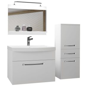 Badezimmermöbel Belini Premium Full Version Mattweiß + Waschbecken + Spiegel + LED-Beleuchtung Glamour 20 Hersteller
