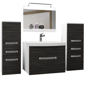 Badezimmermöbel Belini Premium Full Version königliches Ebenholz + Waschbecken + Spiegel + LED-Beleuchtung Glamour 59 Hersteller GLA M 4/0/W/HK/0/MB/PP
