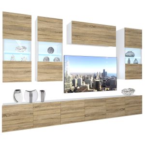 Wohnwand Belini Premium Full Version Sonoma Eiche + LED-Beleuchtung Nexum 84 Hersteller NEX 5/0/W/DS/0/0/PP
