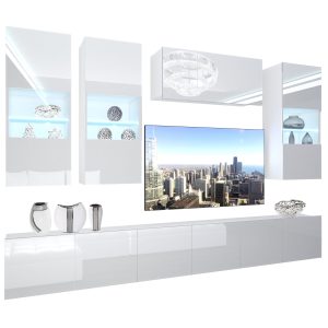 Wohnwand Belini Premium Full Version Hochglanz weiß + LED-Beleuchtung Nexum 75 Hersteller