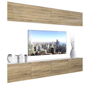 Wohnwand Belini Premium Full Version Sonoma Eiche + LED-Beleuchtung Nexum 97 Hersteller NEX 6/0/W/DS/0/0/PP