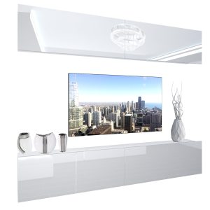 Wohnwand Belini Premium Full Version Hochglanz weiß + LED-Beleuchtung Nexum 86 Hersteller