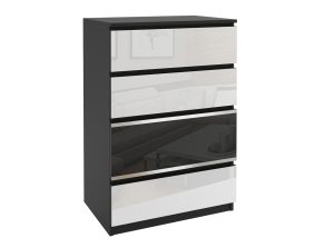  Kommode 8 Belini schwarz / weiß Hersteller BH KOM1/2/B/WI/3W1B/0