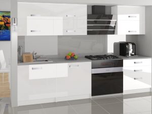 Küchenzeile Belini 180 cm weiß glänzend mit Arbeitsplatte Primera Hersteller INF PRIMERA/3/WT/W/0/D