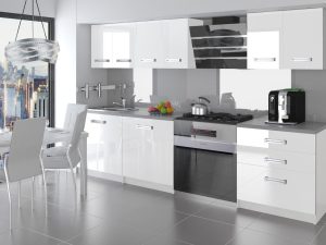 Küchenzeile Belini 180 cm weiß glänzend mit Arbeitsplatte Sonik Hersteller INF SONIK/2/WT/W/0/D