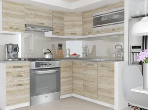 Eckküche Belini 360 cm Eiche Sonoma mit Arbeitsplatte Lidia Hersteller TOR LIDIA/5/WT/DS/0/F