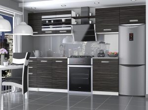 Küchenzeile Belini 300 cm Königliches Ebenholz mit Arbeitsplatte Ella Hersteller TOR ELLA/4/WT/HK/0/F