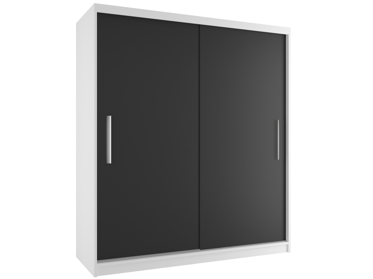 Kleiderschrank 158 cm Belini weiß matt / schwarz matt mit Schiebetüren Hersteller SI SZP3/3/W/B/0/AL