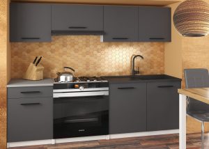 Küchenzeile Belini 180 cm grau matt mit Arbeitsplatte Superuniqa2 Hersteller TOR SUPERUNIQA2/3/WT/SR/0/B1