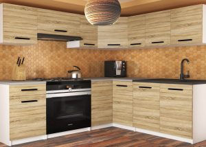 Eckküche Belini 360 cm Eiche Sonoma mit Arbeitsplatte Lidiauniqa2 Hersteller TOR LIDIAUNIQA2/4/WT/DS/0/B1