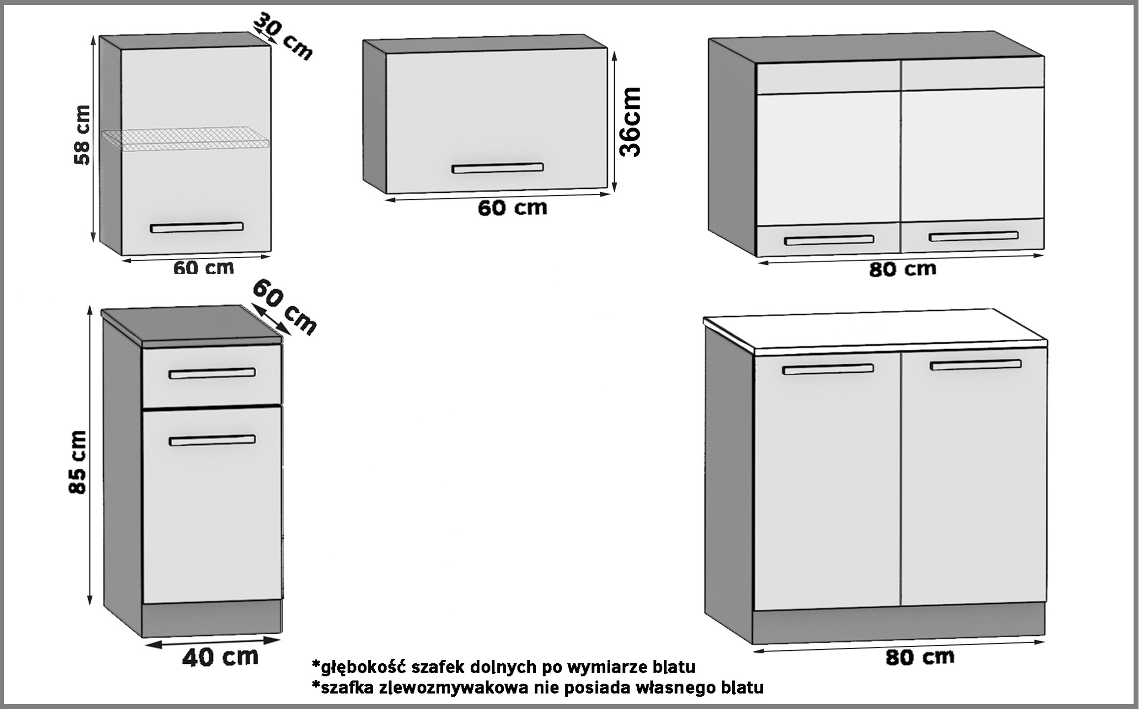Küchenzeile Belini 180 cm weiß matt mit Arbeitsplatte Superuniqa2 Hersteller TOR SUPERUNIQA2/3/WT/WT/0/B1
