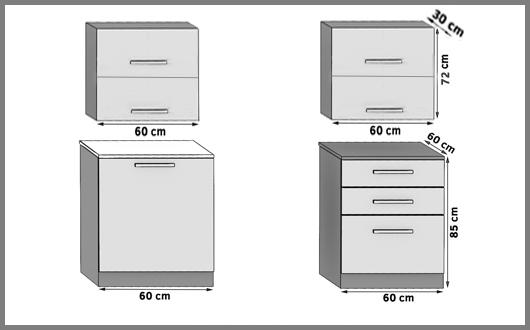 Kücheneile Belini 120 cm weiß glänzend / schwarz glänzend mit Eleganta Arbeitsplatte Hersteller  INF ELEGANTA/2/WT/WBW/0/D
