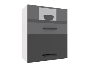 Küchenschrank Belini oben 60 cm grau glänzend / schwarz glänzend Hersteller INF SGP2-60/1/WT/SB/0/B1