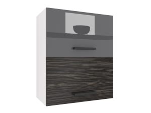 Küchenschrank Belini oben 60 cm grau glänzend / königliches Ebenholz Hersteller INF SGP2-60/1/WT/SHK/0/B1