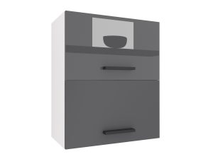 Küchenschrank Belini oben 60 cm grau glänzend / grau matt Hersteller INF SGP2-60/1/WT/SSR/0/B1