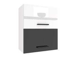 Küchenschrank Belini oben 60 cm weiß glänzend / schwarz glänzend Hersteller INF SGP2-60/1/WT/WB/0/B1