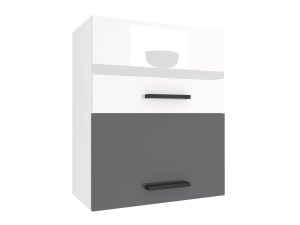 Küchenschrank Belini oben 60 cm weiß glänzend / grau glänzend Hersteller INF SGP2-60/1/WT/WS/0/B