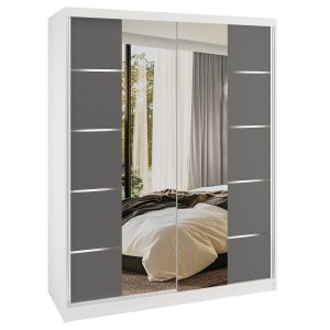 Kleiderschrank SERENITY Schiebeschrank 133 cm grau matt Hersteller ME SERENITY SZP6/0/W/SR/0/HIAL