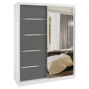 Kleiderschrank SERENITY Schiebeschrank 133 cm grau matt Hersteller MBP SERENITY SZP6/0/W/SR/0/HIAL