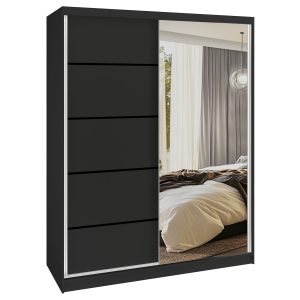 Kleiderschrank SERENITY Schiebeschrank 133 cm schwarz matt Hersteller MBP SERENITY SZP6/0/B/B/0/HIAL