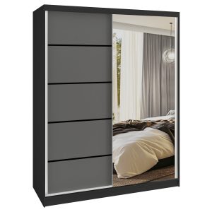 Kleiderschrank SERENITY Schiebeschrank 133 cm grau matt Hersteller MBP SERENITY SZP6/0/B/SR/0/HIAL