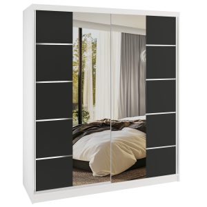 Kleiderschrank Schiebeschrank SERENITY 158 cm schwarz matt Hersteller ME SERENITY SZP7/0/W/B/0/HIAL