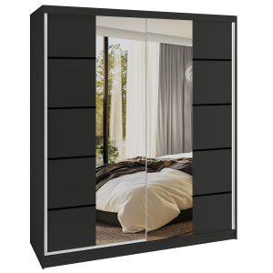 Kleiderschrank Schiebeschrank SERENITY 158 cm schwarz matt Hersteller ME SERENITY SZP7/0/B/B/0/HIAL