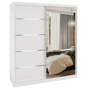 Kleiderschrank SERENITY Schiebeschrank 158 cm weiß matt Hersteller MBP SERENITY SZP7/0/W/W/0/HIAL