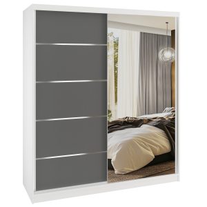 Kleiderschrank SERENITY Schiebeschrank 158 cm grau matt Hersteller MBP SERENITY SZP7/0/W/SR/0/HIAL
