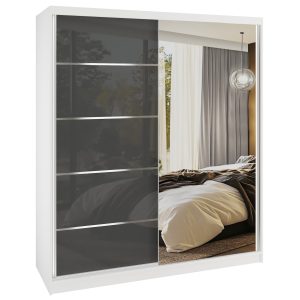 Kleiderschrank SERENITY Schiebeschrank 158 cm glänzend grau Hersteller MGB SERENITY SZP7/0/W/S/0/HIAL