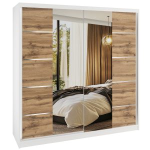 Kleiderschrank SERENITY Schiebeschrank 200 cm Eiche wotan matt Hersteller ME SERENITY SZP5/0/W/DW/0/HIAL