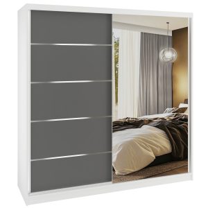 Szafa przesuwna SERENITY 200 cm szara mat Producent MBP SERENITY SZP5/0/W/SR/0/HIAL