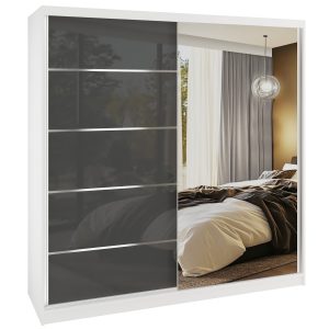 Szafa przesuwna SERENITY 200 cm szara połysk Producent MGB SERENITY SZP5/0/W/S/0/HIAL