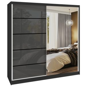 Szafa przesuwna SERENITY 200 cm szara połysk Producent MGB SERENITY SZP5/0/B/S/0/HIAL