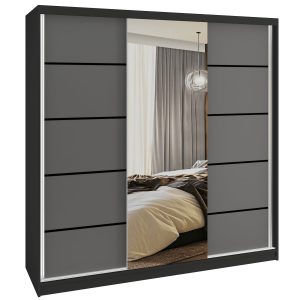 Kleiderschrank SERENITY Schiebeschrank 200 cm grau matt Hersteller MT SERENITY SZP5/0/B/SR/0/HIAL