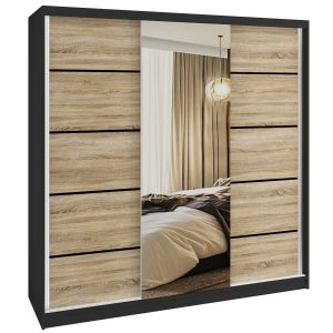 Kleiderschrank SERENITY Schiebeschrank 200 cm Eiche Sonoma matt Hersteller MT SERENITY SZP5/0/B/DS/0/HIAL