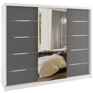 Szafa przesuwna SERENITY 232 cm szaramat Producent MBP SERENITY SZP8/0/W/SR/0/HIAL
