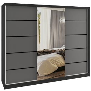 Kleiderschrank SERENITY Schiebeschrank 232 cm grau matt Hersteller MBP SERENITY SZP8/0/B/SR/0/HIAL